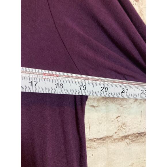 Et' Lois Dress Womens Large Dark Purple Cowl Neck Jersey Stretch Flowy USA Made - Picture 7 of 12